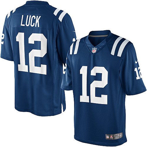 Men's Limited Andrew Luck Nike Jersey Royal Blue Home - #12 NFL Indianapolis Colts